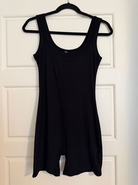Mahina Black Ribbed Bodysuit Romper